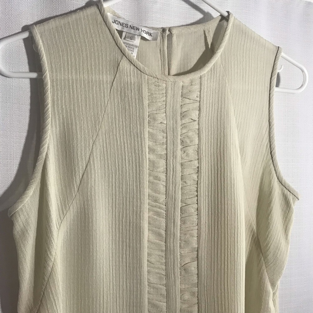 JONES NEW YORK Women's Size 6 Small Beige Sleeveless Tank Top Blouse - Picture 9 of 11